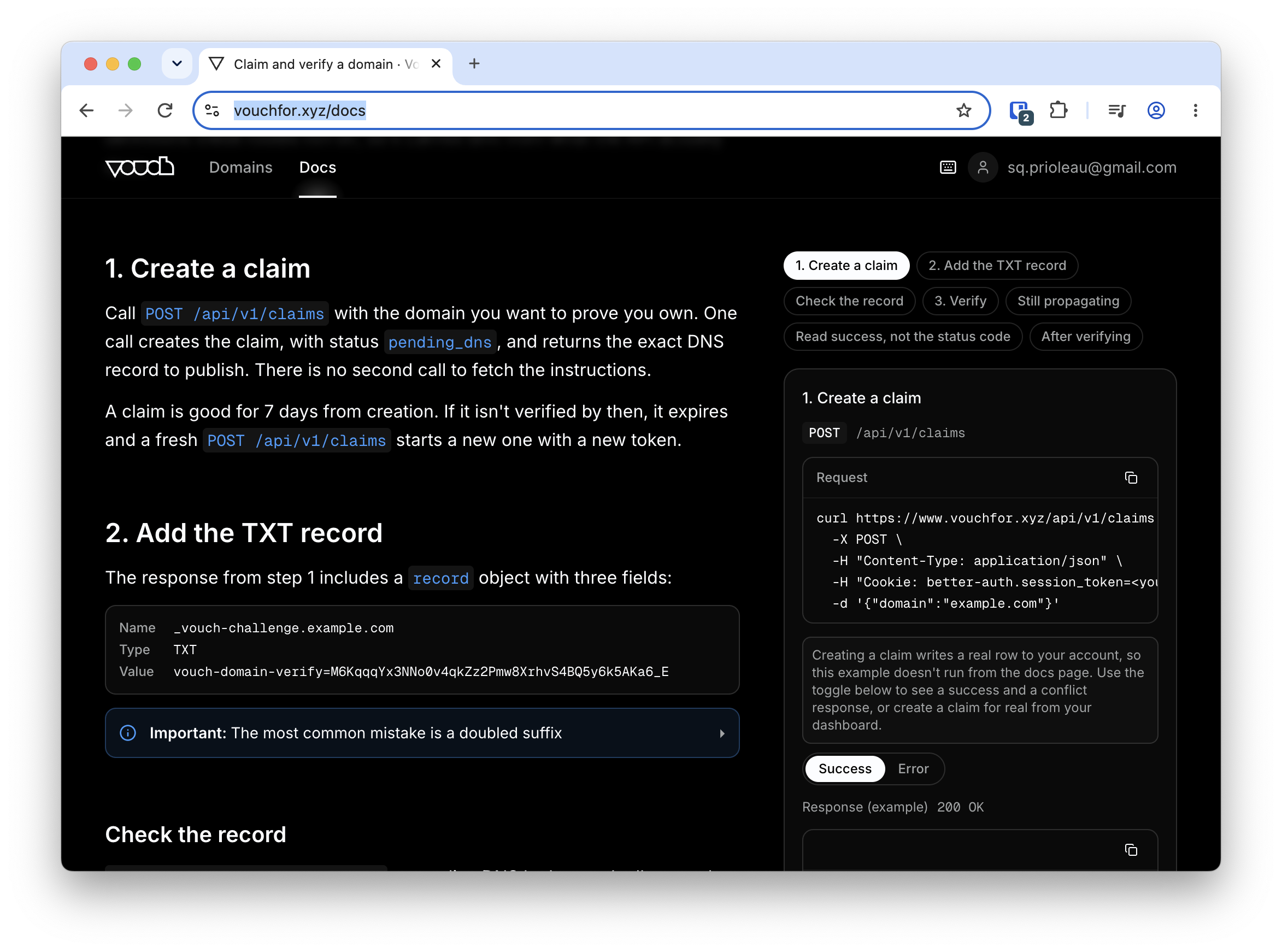 The public API documentation